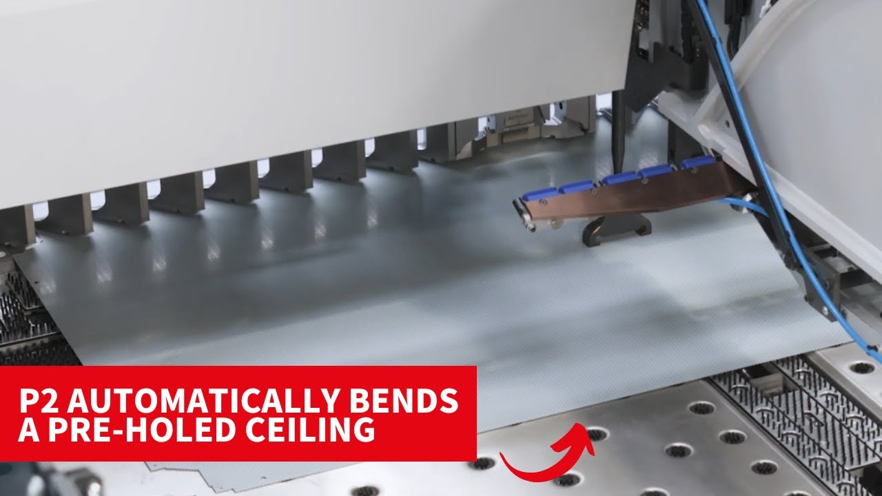 Salvagnini panel bender: P2 automatically bends a pre-holed ceiling